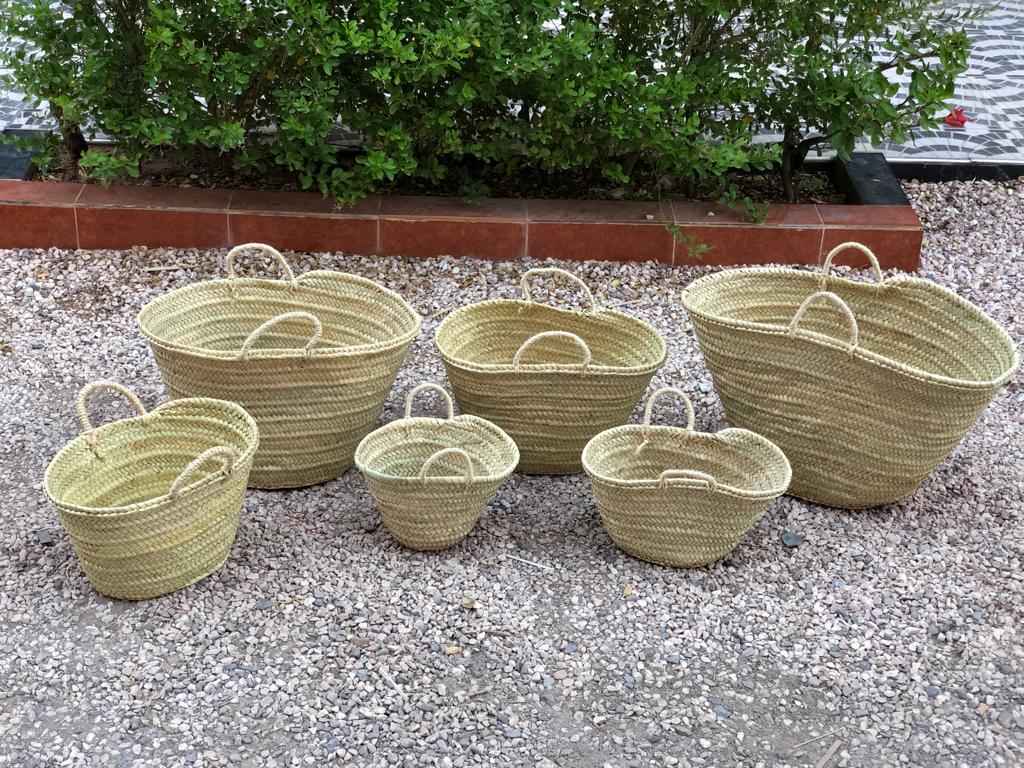 Panier de marché bohème fait main avec poignées en sisal Martitec