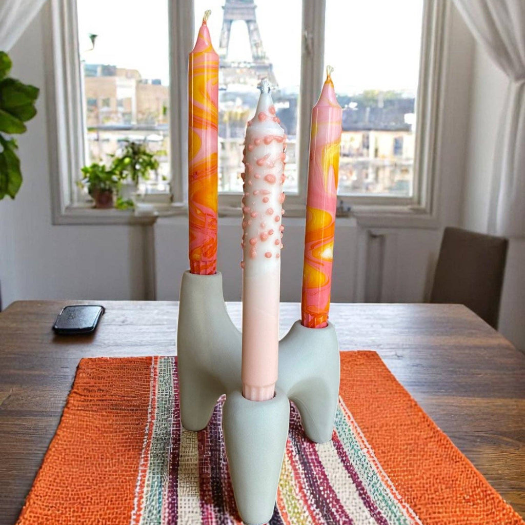Bougie flambeau marbrée Loli-Pop, 2,3 × 20 cm