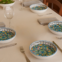 Assiette Creuse En Céramique Tunisienne Peinte À La Main #13 Etnico del Mondo