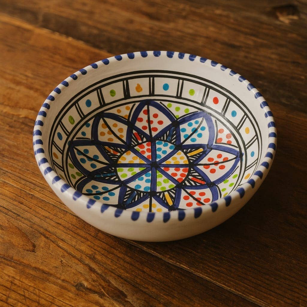 Bol en céramique tunisienne décoré diamètre 13 cm #1
