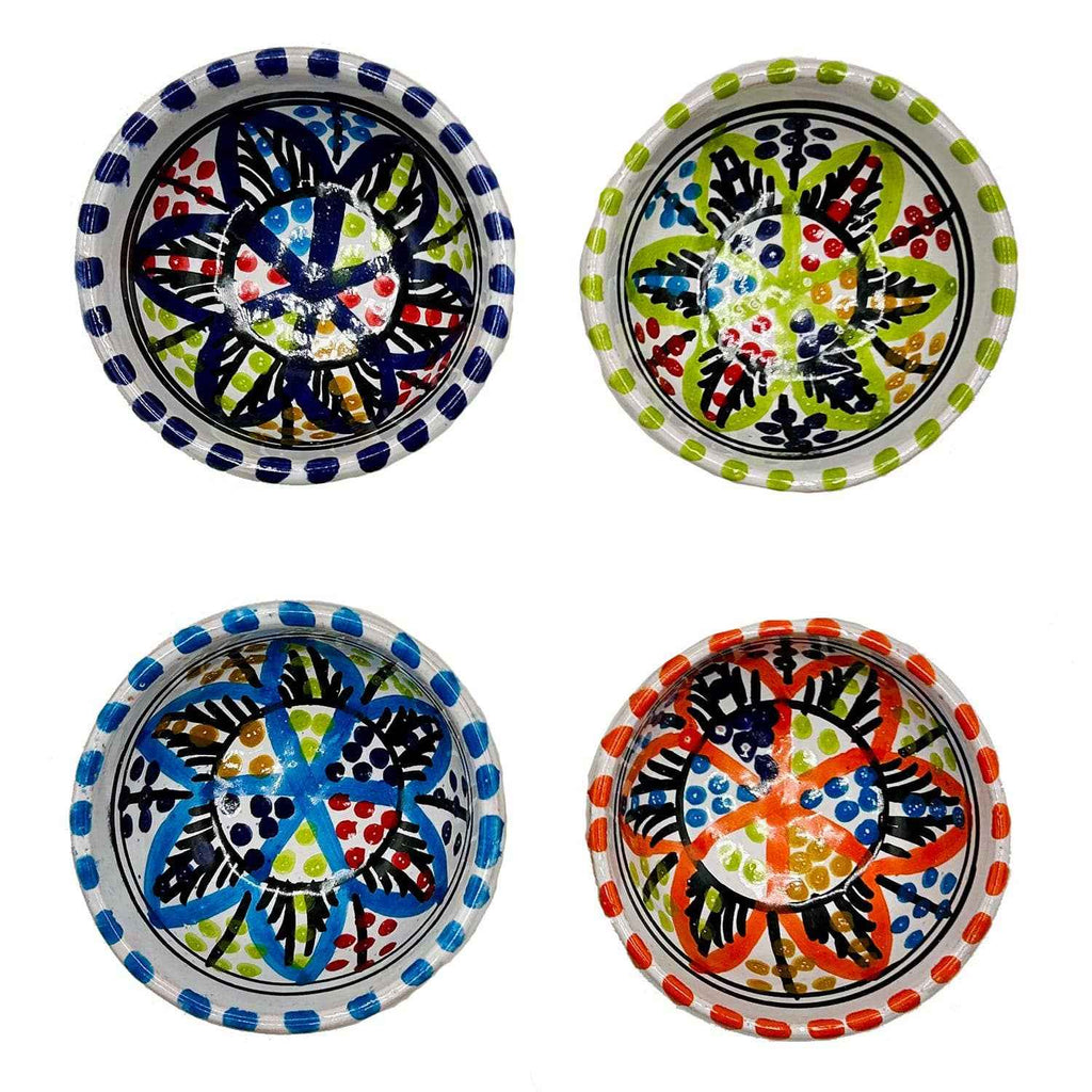 Ensemble de Petites Coupelles en Céramique Tunisienne Décorée Diamètre 8 cm