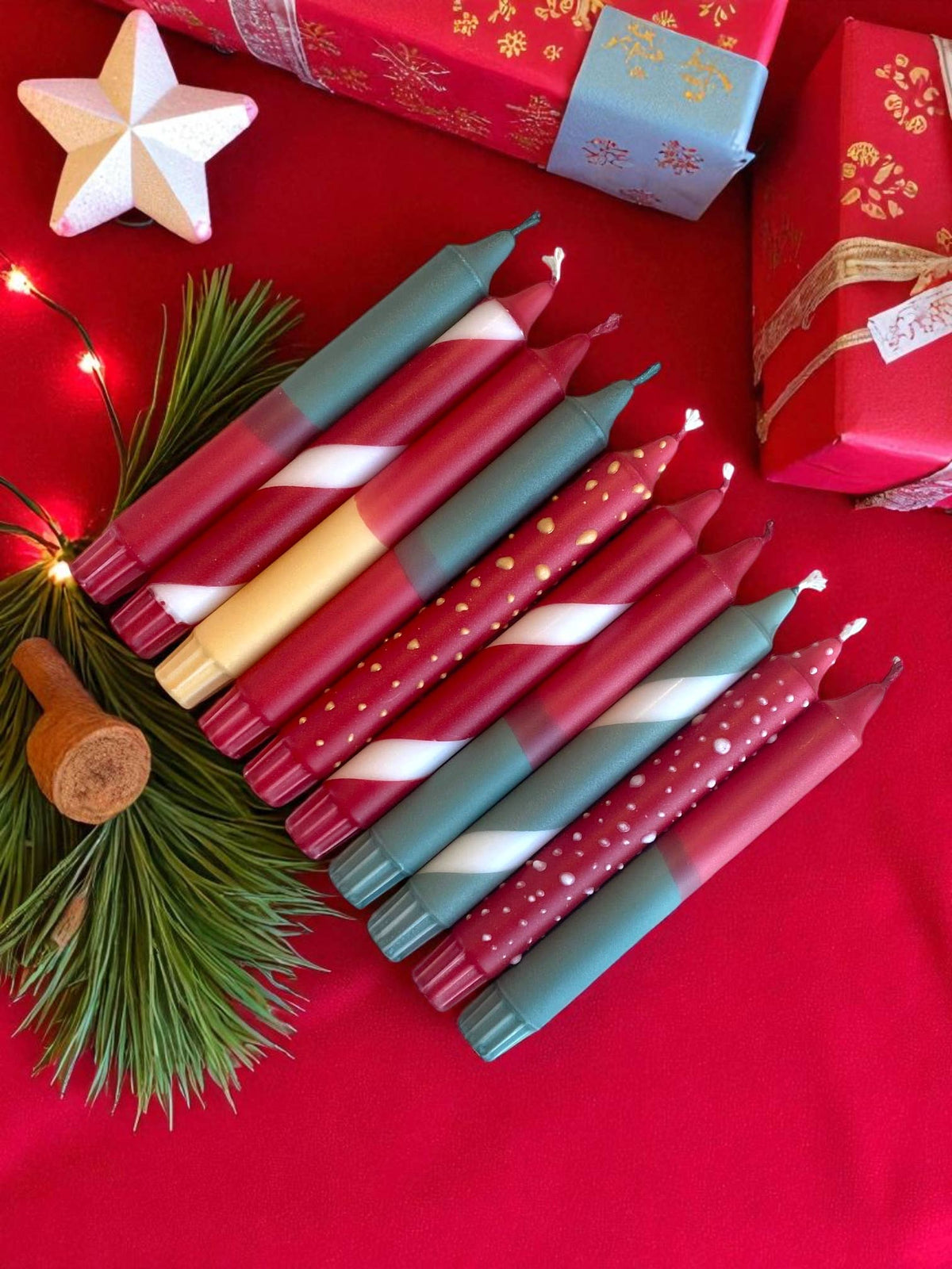 Bougie flambeau Joyeux Noël, 2,3 × 20 cm
