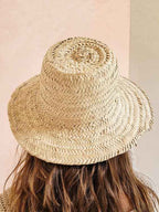 Chapeaux en paille marocains pour femmes et hommes, chapeau d'été en feuilles de palmier naturel