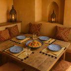 Ensemble de 4 Sets de Table Marocains Tressés avec Franges #3