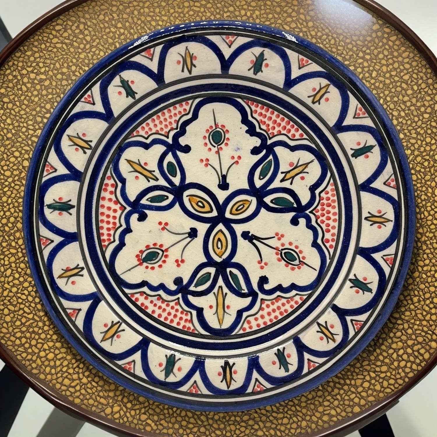Plat En Terre Cuite De Safi, Artisanat Marocain 23 cm #9