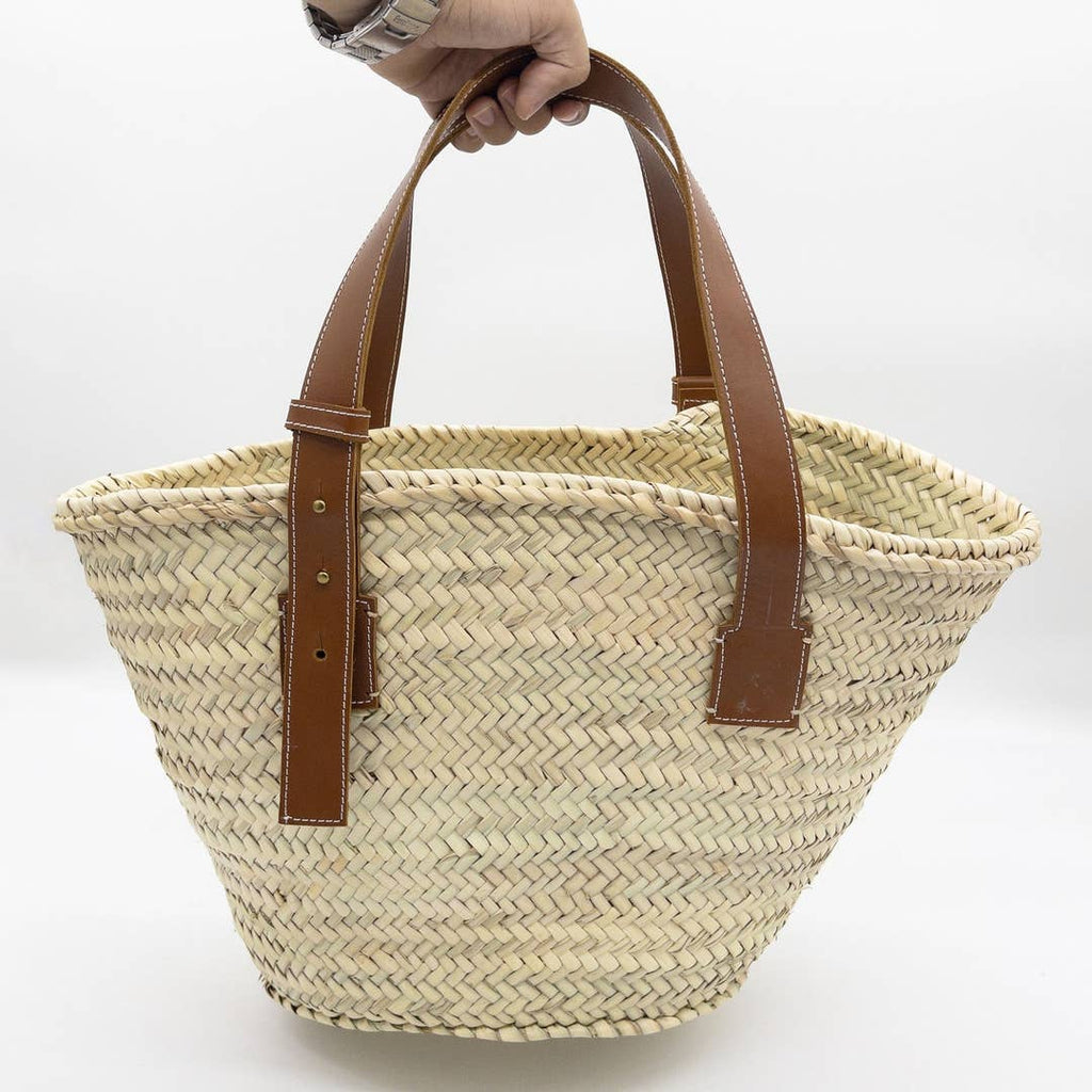 Sac panier cabas « French Basket » en paille naturelle