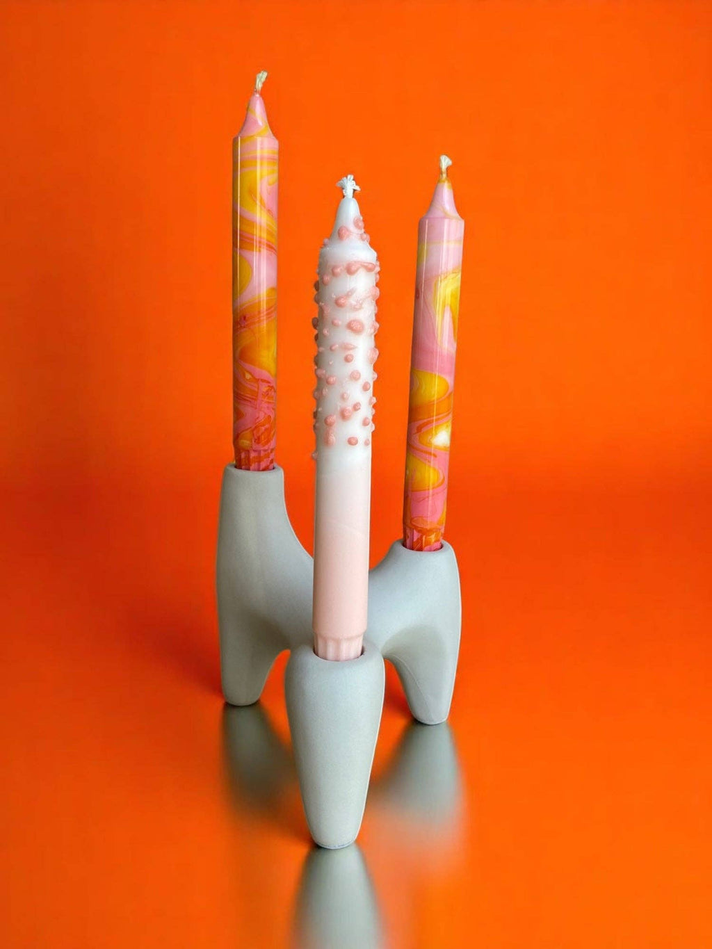 Bougie flambeau marbrée Loli-Pop, 2,3 × 20 cm