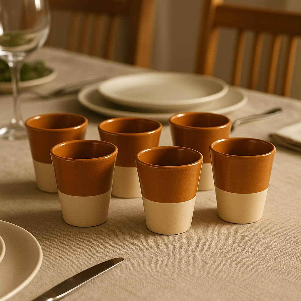 Ensemble Bar Brocca 1,5L et 6 Verres Céramique Terre Cuite