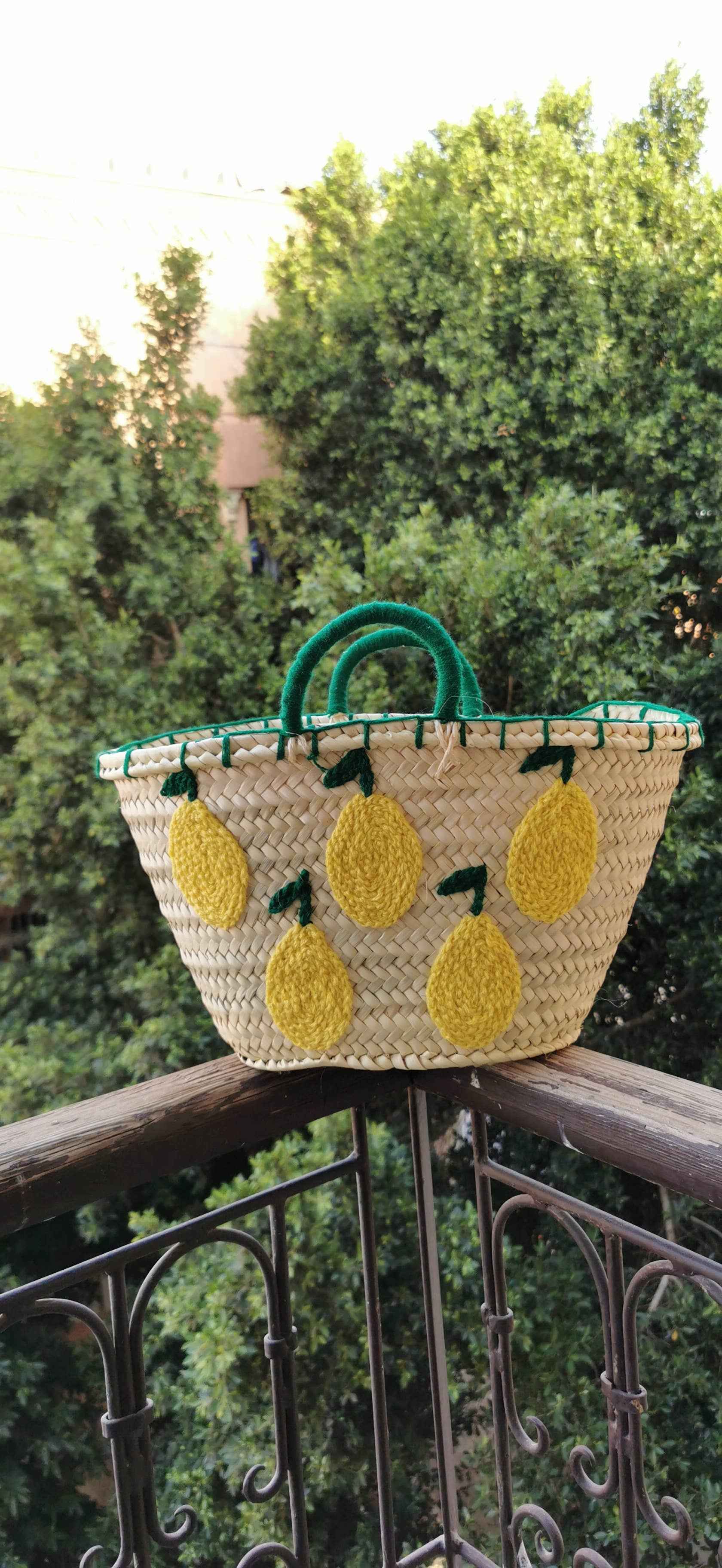 Sac panier français en feuille de palmier naturelle, fait main