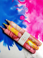 Bougie flambeau marbrée Velours rouge, 2,3 × 20 cm