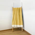 fouta jaune nid d'abeille