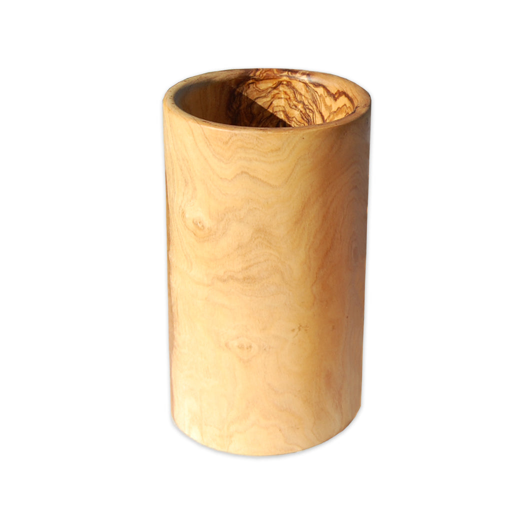 Pot à ustensiles rond en bois d'olivier Terra Gusto – vue 2