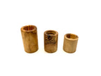 Trio de photophores tours en bois d'olivier Terra Gusto – vue 3