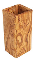 Pot à ustensiles carré en bois d'olivier Terra Gusto