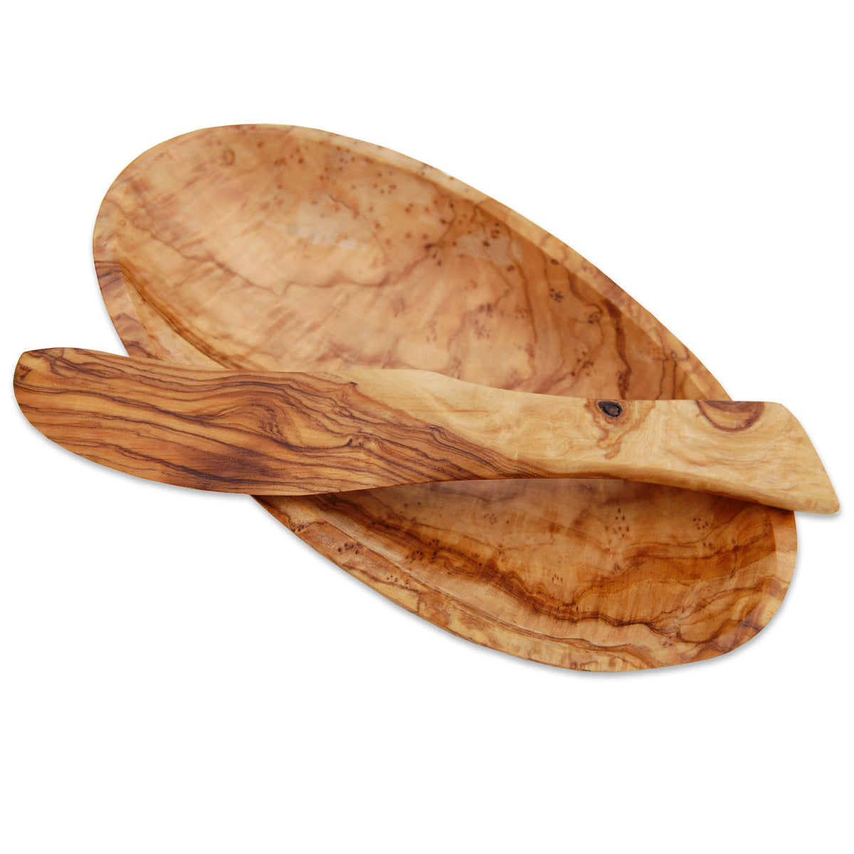 Coupelle à beurre et couteau en bois d'olivier Terra Gusto