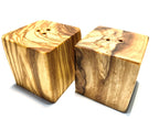 Duo salière et poivrière cube en bois d'olivier Terra Gusto