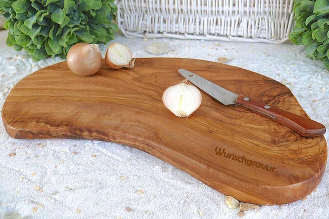 Planche à découper rustique 30-34 cm en bois d'olivier Terra Gusto – vue 3
