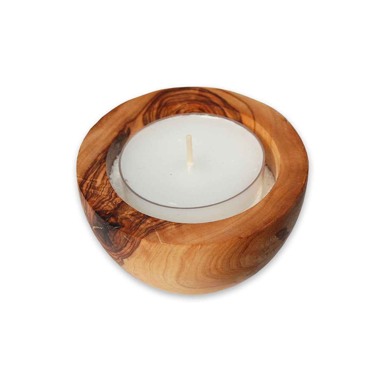 Bougeoir LUNA en bois d'olivier Terra Gusto