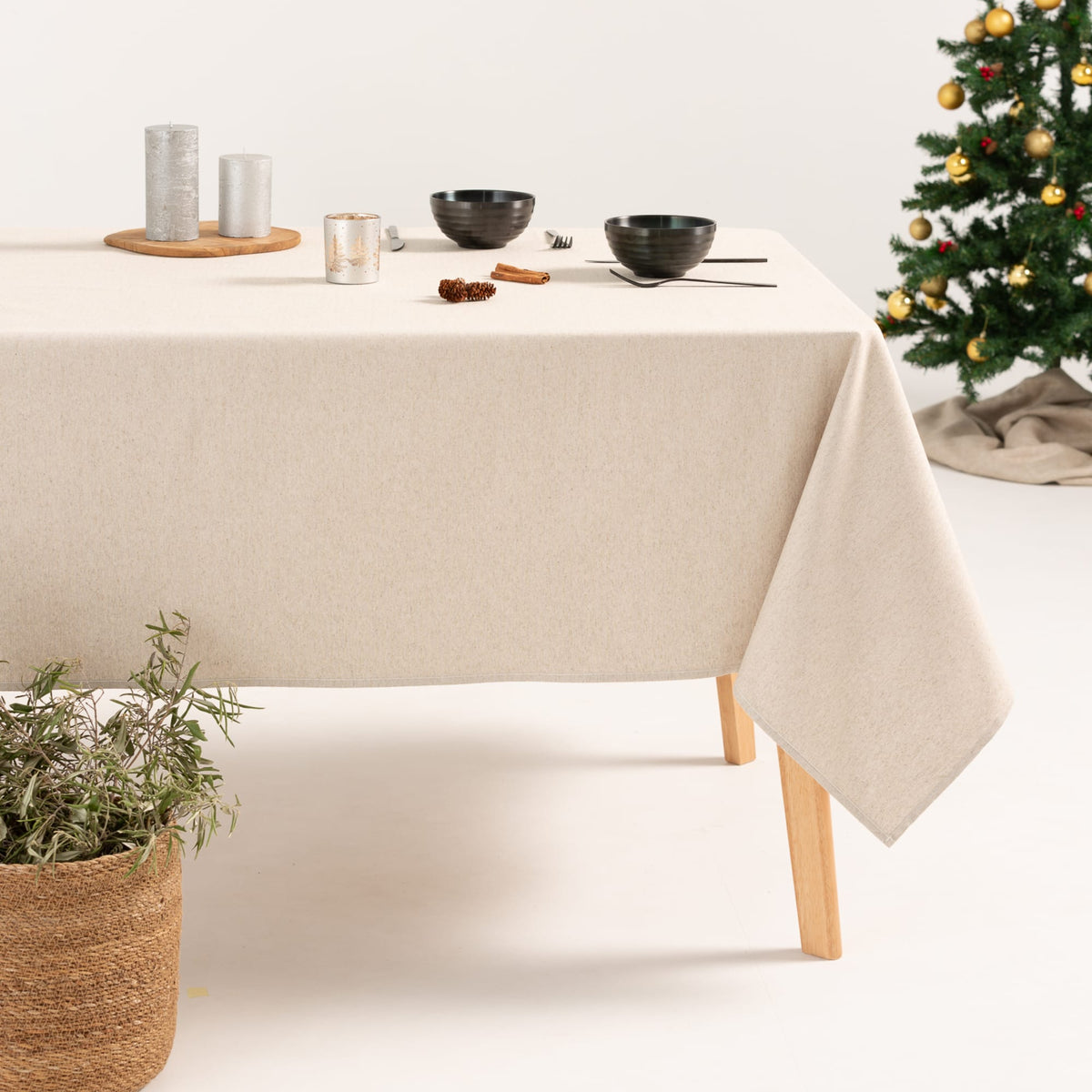 Nappe de Noël jacquard Sterny argent